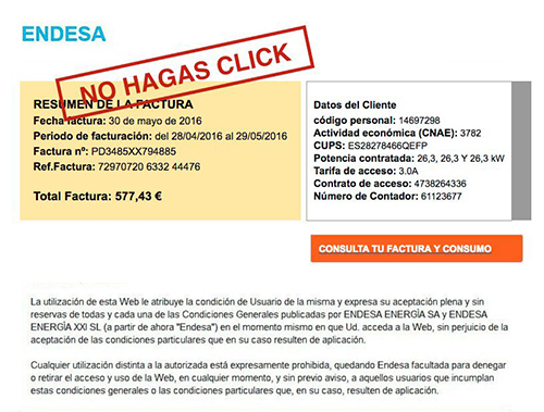 Facturas falsas Endesa
